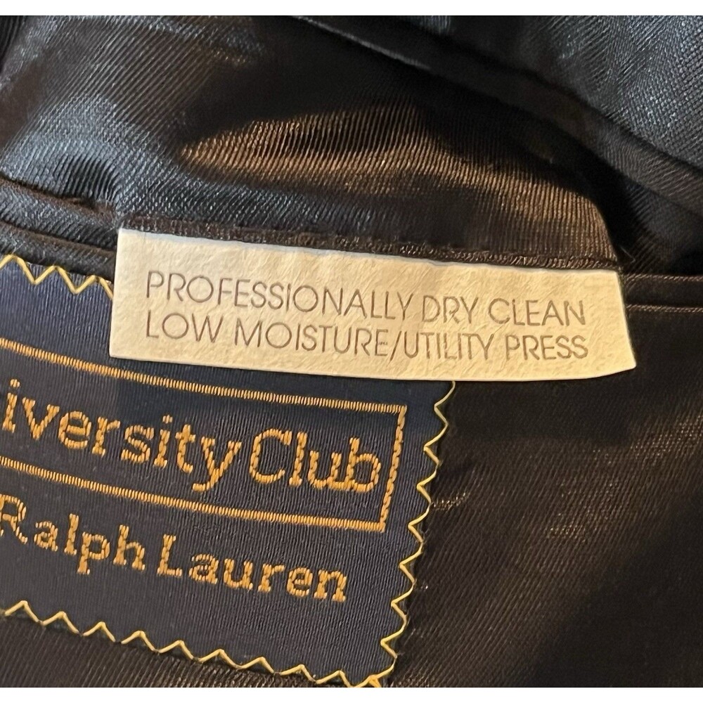 VTG Polo University Ralph Lauren Pin Striped Wool Blazer Mens 46? Gray Preppy - Picture 9 of 11
